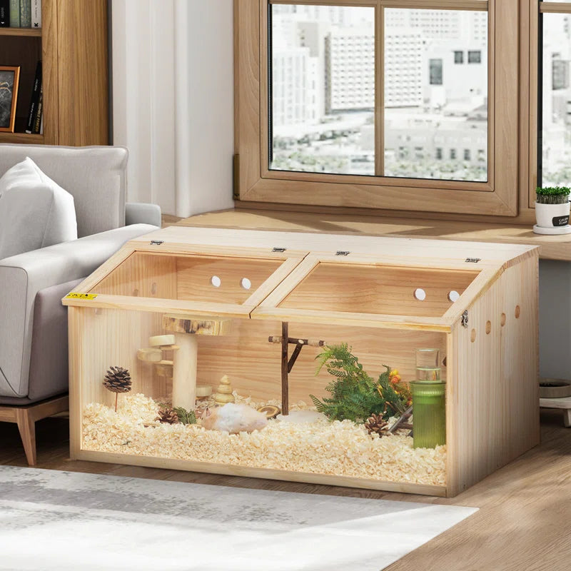 Geronima Wooden Hamster Cage Openable Top with Acrylic Panels